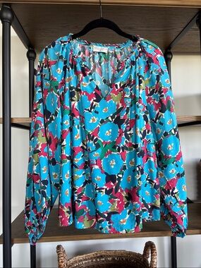 Dress Forum Turquoise Floral Peasant Blouse